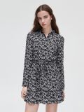 Koszulowa sukienka w kwiaty - czarny - CROPP - small1