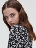 Koszulowa sukienka w kwiaty - czarny - CROPP - small2