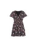 Schwarzes Kleid mit Blumenmuster - Schwarz - CROPP - small4