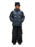 Czarna kurtka puffer z efektem skóry - czarny - CROPP - small3