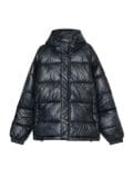Czarna kurtka puffer z efektem skóry - czarny - CROPP - small2