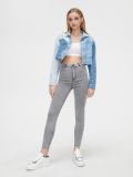 Szare jeansy skinny z efektem sprania - jasny szary - CROPP - small1