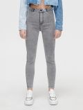 Szare jeansy skinny z efektem sprania - jasny szary - CROPP - small2