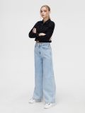 Jeansy wide leg z efektem sprania - niebieski - CROPP - small1
