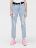 Błękitne mom jeans z paskiem - niebieski - CROPP - small2
