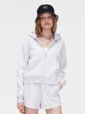 Felpa grigia con cappuccio e zip - Grigio chiaro - CROPP - small2