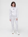 Felpa mélange con cappuccio e slogan - Grigio chiaro - CROPP - small2