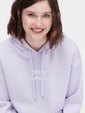 Sudadera lila con capucha y mensaje - lavanda - CROPP - small1