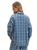 Niebieska koszula w kratę - granatowy - CROPP - small4