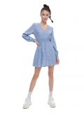 Niebieska sukienka w kwiaty - niebieski - CROPP - small1
