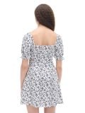 Biała sukienka mini w kwiaty - kremowy - CROPP - small3