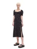Czarna sukienka midi w kwiaty - czarny - CROPP - small1