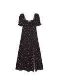 Czarna sukienka midi w kwiaty - czarny - CROPP - small2