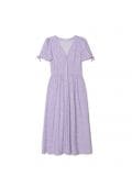 Liliowa sukienka midi w kwiaty - fioletowy - CROPP - small1