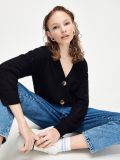 Kardigan zapinany na guziki - czarny - CROPP - small1