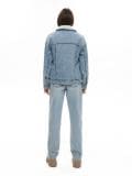 Kurtka jeansowa sherpa z efektem sprania - niebieski - CROPP - small3