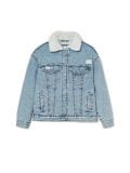 Kurtka jeansowa sherpa z efektem sprania - niebieski - CROPP - small4