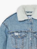 Kurtka jeansowa sherpa z efektem sprania - niebieski - CROPP - small5
