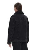 Czarna kurtka jeansowa sherpa - czarny - CROPP - small3