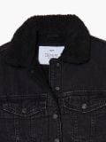 Czarna kurtka jeansowa sherpa - czarny - CROPP - small5