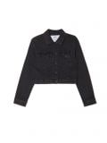 Czarna kurtka jeansowa slim - czarny - CROPP - small1