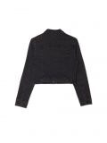 Czarna kurtka jeansowa slim - czarny - CROPP - small2