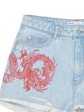 Szorty jeansowe z motywem smoka - niebieski - CROPP - small2