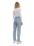 Mom jeans z cyrkoniami - niebieski - CROPP - small3