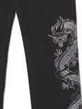 Jeansy straight slim z nadrukiem smoka - czarny - CROPP - small2