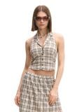 Топ у дрібну клітинку - нюдовий - CROPP - small1