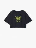 Czarny t-shirt z motylem - czarny - CROPP - small4