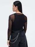 Bluzka z transparentnymi rękawami - czarny - CROPP - small3