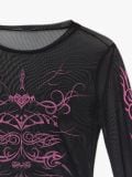 Bluzka z transparentnymi rękawami - czarny - CROPP - small5