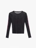 Bluzka z transparentnymi rękawami - czarny - CROPP - small6