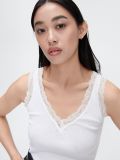 Top mit Spitze - Weiß - CROPP - small1