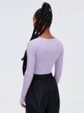 Fioletowe body z długim rękawem - fioletowy - CROPP - small3
