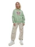 Zielona bluza oversize z nadrukiem - zielony - CROPP - small1