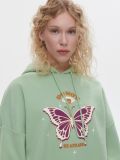 Zielona bluza oversize z nadrukiem - zielony - CROPP - small3