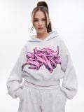 Szara bluza z kapturem oversize - jasny szary - CROPP - small3