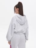 Szara bluza z kapturem oversize - jasny szary - CROPP - small4