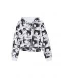 Czarno-biała bluza z motywem mangi - biały - CROPP - small1