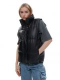 Kamizelka puffer z imitacji skóry - czarny - CROPP - small8
