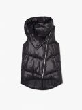 Czarna kamizelka puffer z kapturem - czarny - CROPP - small1