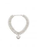 Łańcuszkowy choker z serduszkiem - srebrny - CROPP - small1