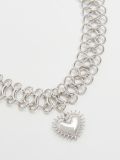 Łańcuszkowy choker z serduszkiem - srebrny - CROPP - small2