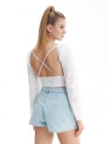 Bluză albă cu dantelă - alb - CROPP - small3