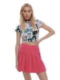 Fustă mini plisată - roz-fuchsia - CROPP - small1