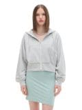 Szara rozpinana bluza z kapturem - jasny szary - CROPP - small1