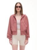 Gładka rozpinana bluza z kapturem - różowy - CROPP - small1