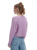 Różowy kardigan z haftami - fioletowy - CROPP - small3